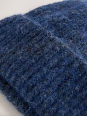 Navy Ribbed Beanie Containing Wool Hat - Image 2 of 3