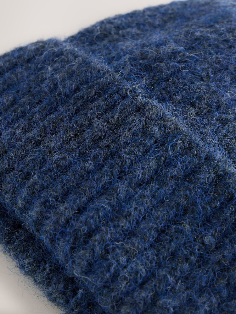 Navy Ribbed Beanie Containing Wool Hat - Image 2 of 3
