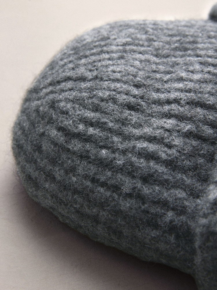 Charcoal Grey Knitted Ribbed Beanie Hat Containing RAS Alpaca - Image 10 of 10
