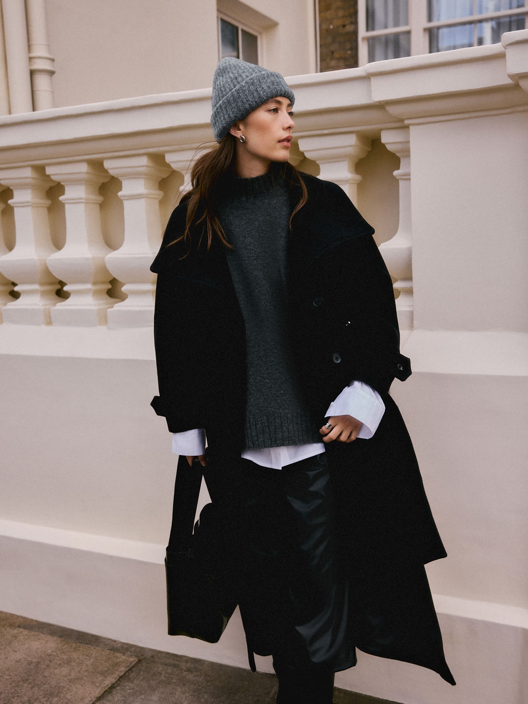 Buy Charcoal Grey N. Premium Knitted Ribbed Beanie Hat from Next
