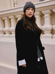 Charcoal Grey Knitted Ribbed Beanie Hat Containing RAS Alpaca - Image 4 of 10