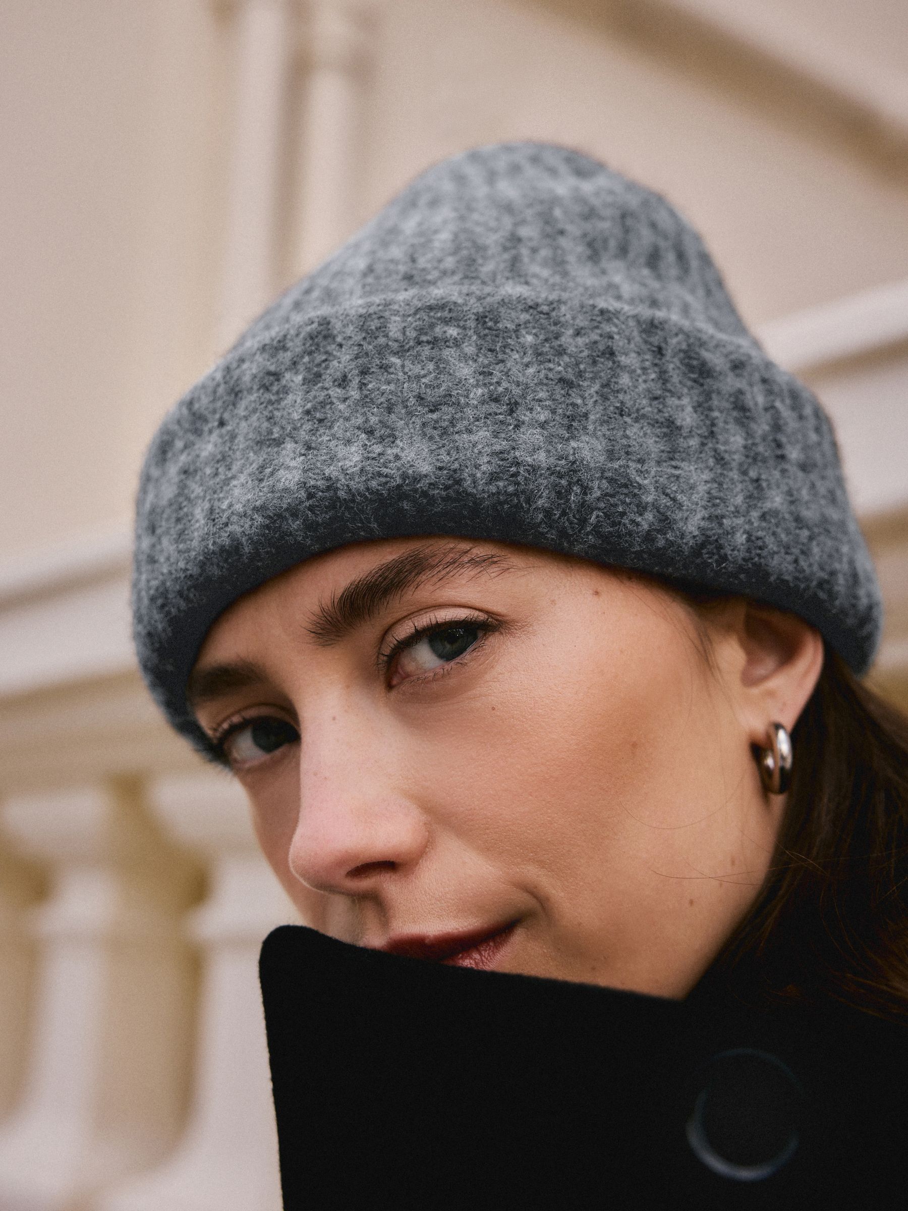 Buy Charcoal Grey N. Premium Knitted Ribbed Beanie Hat from Next USA