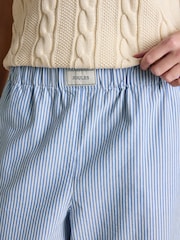 Joules Hallie Blue Stripe Cotton Pull On Trousers - Image 4 of 7