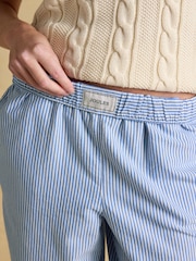 Joules Hallie Blue Stripe Cotton Pull On Trousers - Image 6 of 7
