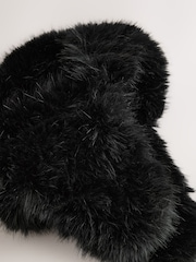Black Faux Fur Trapper Hat - Image 2 of 3