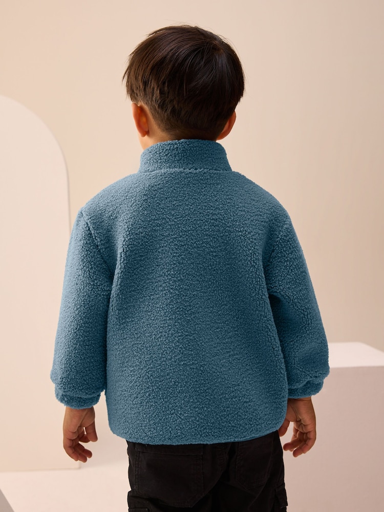 Blue Plain Funnel Neck Fleece Zip Through (3mths-7yrs) - Image 2 of 7
