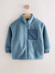 Blue Plain Funnel Neck Fleece Zip Through (3mths-7yrs) - Image 4 of 7