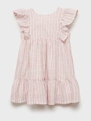 Mango Natural Ruffle Stripe Dress - Image 3 of 5