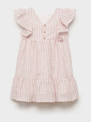 Mango Natural Ruffle Stripe Dress - Image 4 of 5