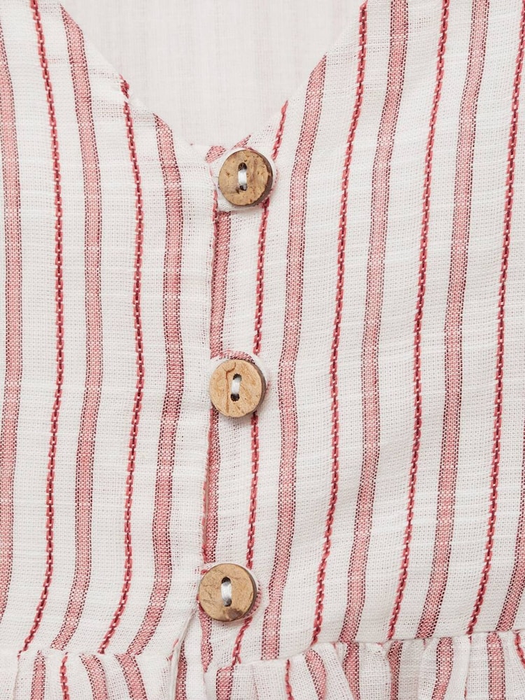 Mango Natural Ruffle Stripe Dress - Image 5 of 5