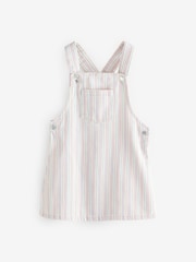 Mango Cream Stripe Denim Pinafore Dress - Image 1 of 1