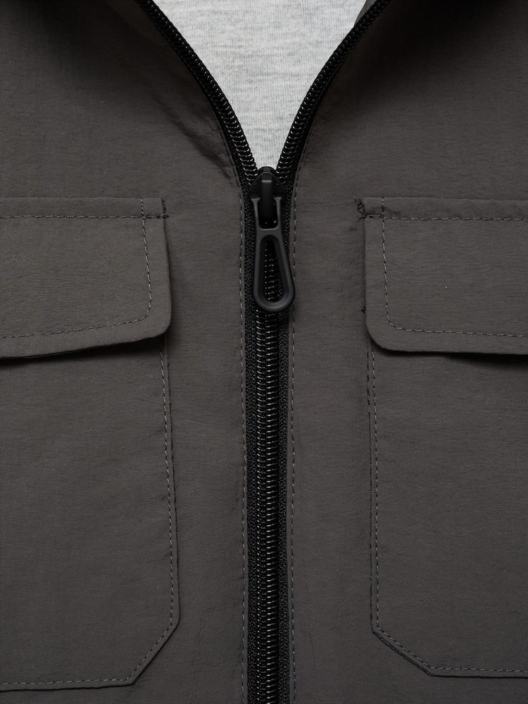 Mango Grey Hooded Jacket - Image 6 of 6