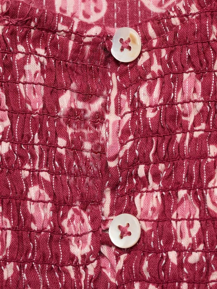 Mango Pink Ruffled Printed Blouse - Image 5 of 5 Mango Pink Ruffled Printed Blouse - Image 5 of 5