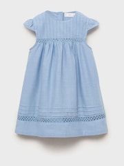 Mango Blue Embroidered Detail Dress - Image 3 of 5
