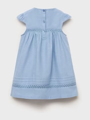 Mango Blue Embroidered Detail Dress - Image 4 of 5