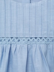 Mango Blue Embroidered Detail Dress - Image 5 of 5