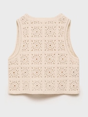 Mango Brown Crochet Waistcoat - Image 2 of 3