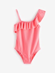 Mango Orange Asymmetric Ruffle Swimsuit - Image 1 of 4