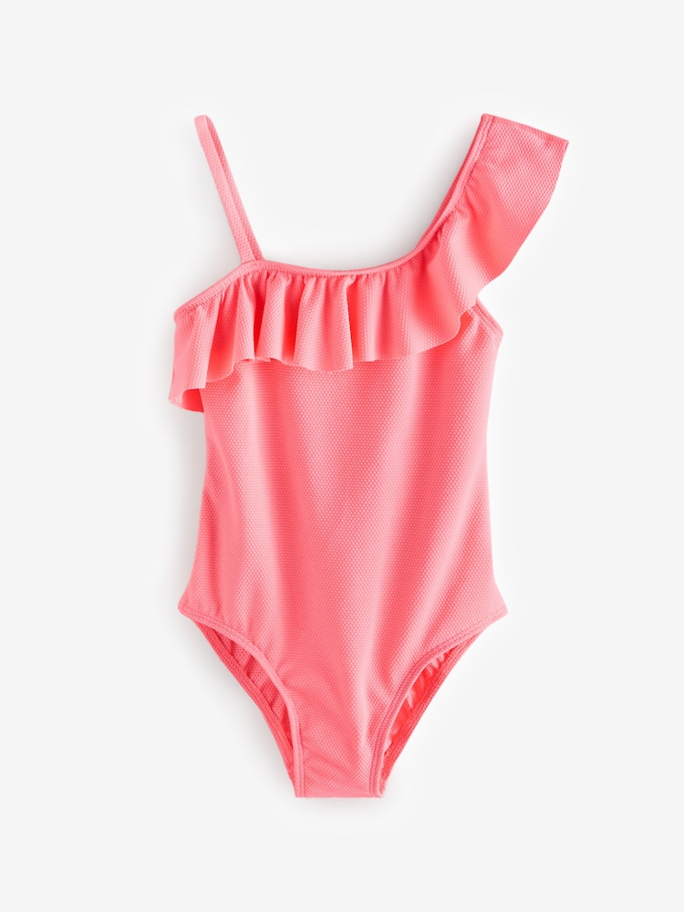 Mango Orange Asymmetric Ruffle Swimsuit - Image 1 of 4