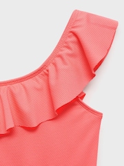 Mango Orange Asymmetric Ruffle Swimsuit - Image 4 of 4