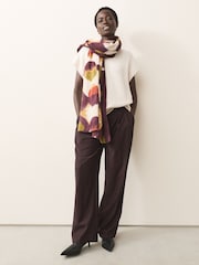 Burgundy Red Midweight Woven Blanket Scarf - Image 2 of 7
