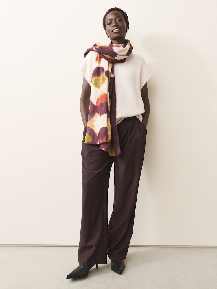 Burgundy Red Midweight Woven Blanket Scarf - Image 2 of 7