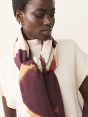 Burgundy Red Midweight Woven Blanket Scarf - Image 3 of 7