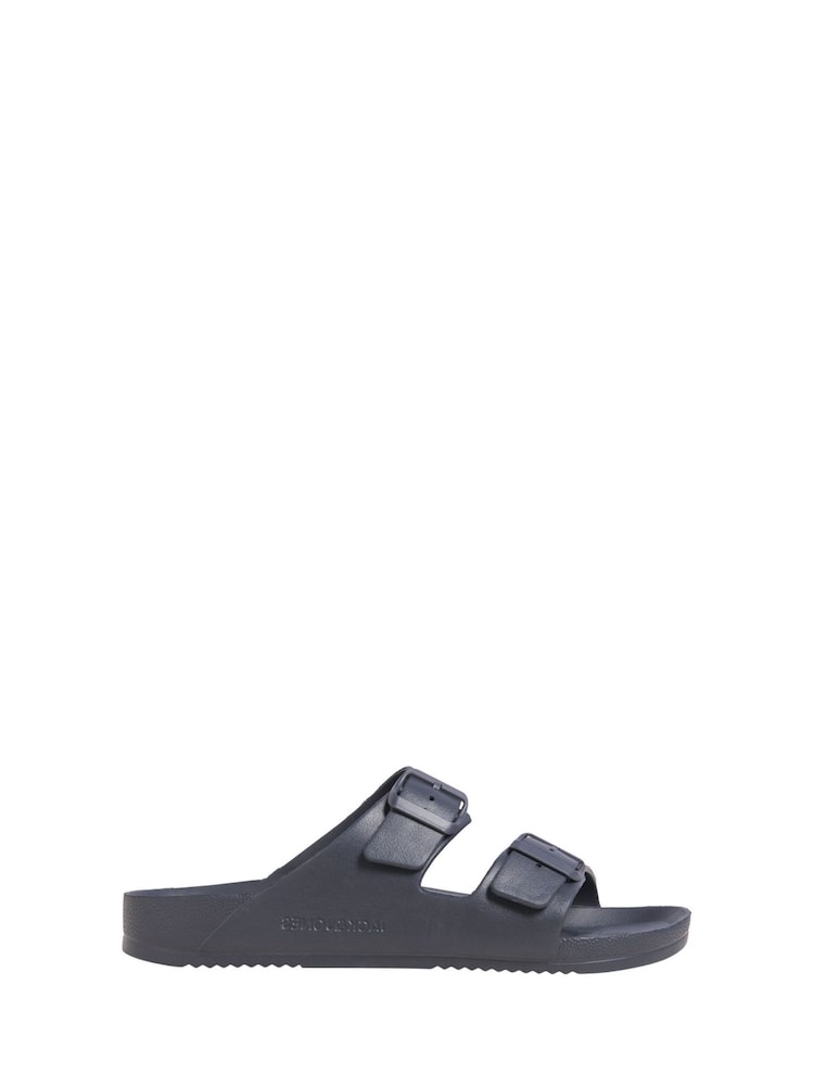 JACK & JONES Black Buckle Sliders Sandals - Image 1 of 5 JACK & JONES Black Buckle Sliders Sandals - Image 1 of 5