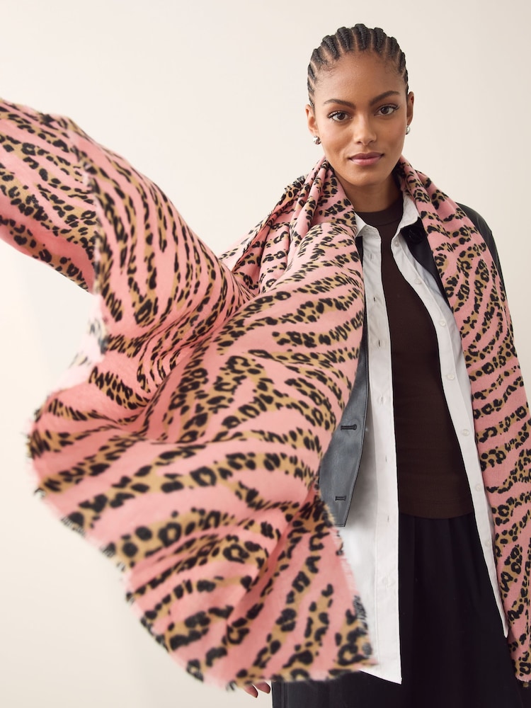 Pink Animal Midweight Scarf - Image 2 of 7