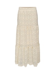 ONLY Cream Lace Lined Maxi Boho Skirt - Image 1 of 2