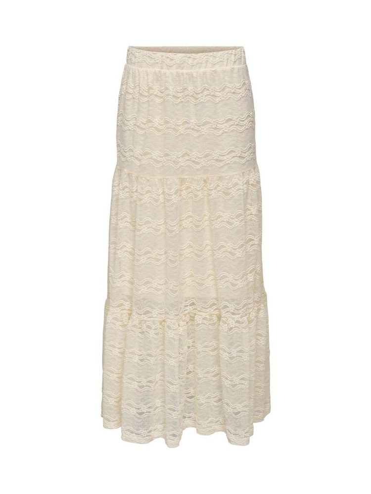 ONLY Cream Lace Lined Maxi Boho Skirt - Image 1 of 2