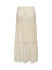 ONLY Cream Lace Lined Maxi Boho Skirt - Image 2 of 2