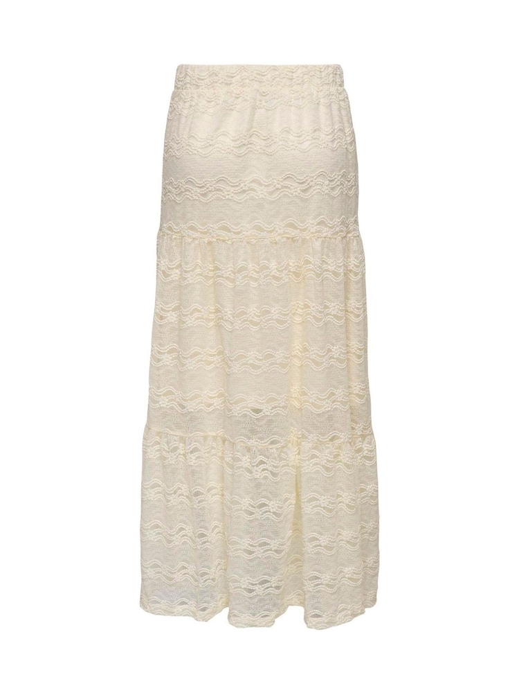 ONLY Cream Lace Lined Maxi Boho Skirt - Image 2 of 2