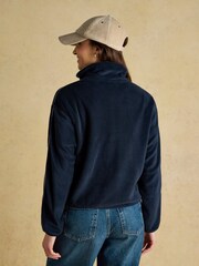 Joules Navy Embroidered Full Zip Funnel Neck Fleece - Image 4 of 10