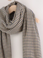 Navy Houndstooth Midweight Scarf - Image 2 of 3