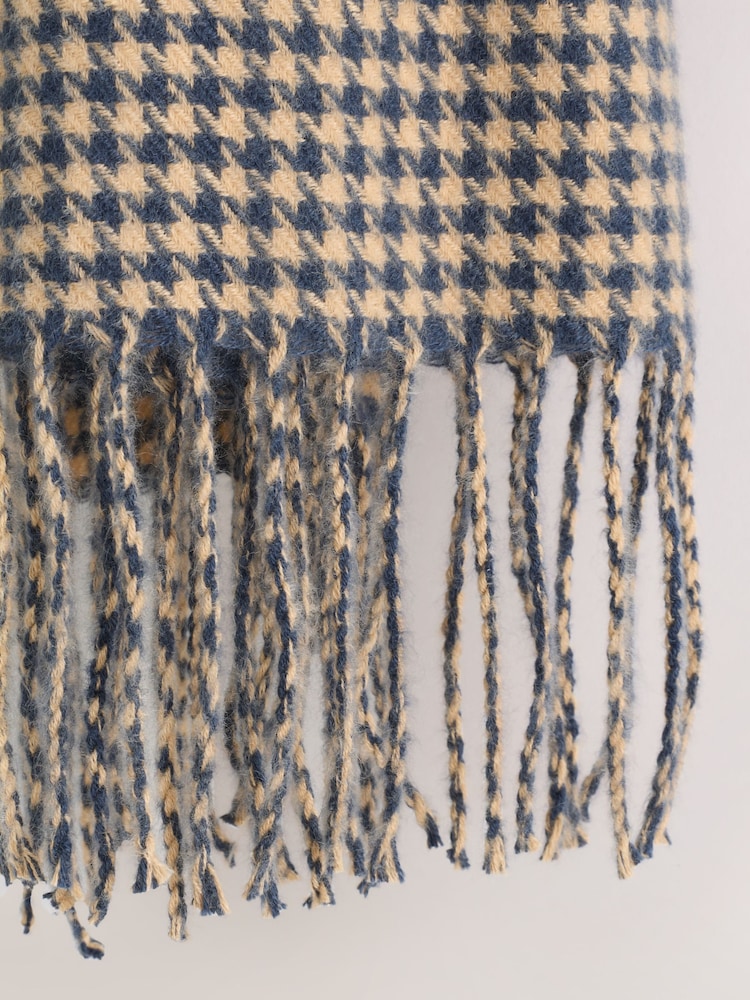 Navy Houndstooth Midweight Scarf - Image 3 of 3