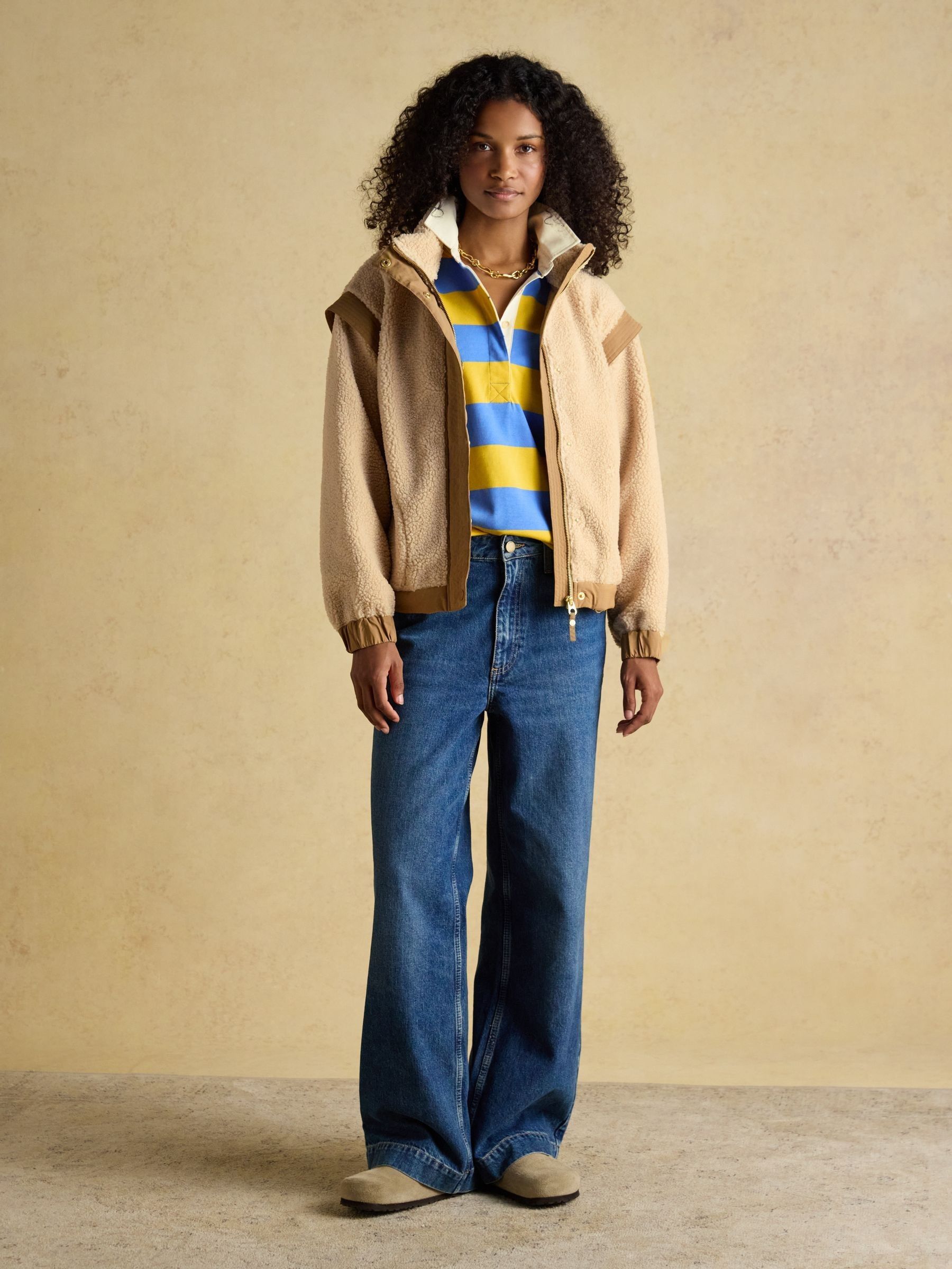 【the toe】Bremen Jacket/ベージュ/M Blend BHTOTEM TEDDY - Fleece jacket - dune/mottled beige - Zalando