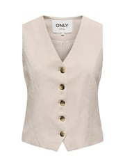 ONLY Cream Tailored Waistcoat - Image 2 of 3