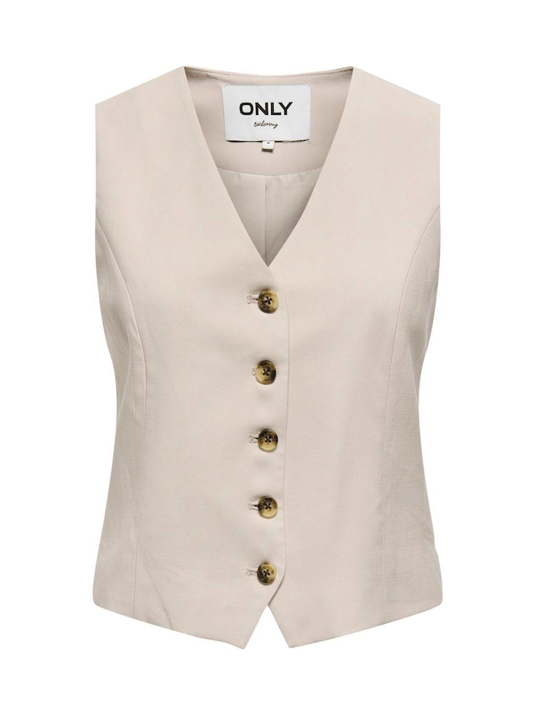 ONLY Cream Tailored Waistcoat - Image 2 of 3