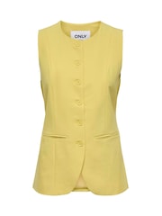 ONLY Yellow High Neck Longline Waistcoat - Image 1 of 6