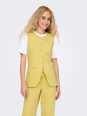 ONLY Yellow High Neck Longline Waistcoat - Image 3 of 6