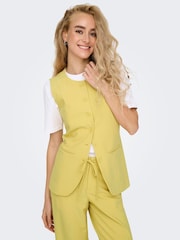 ONLY Yellow High Neck Longline Waistcoat - Image 5 of 6