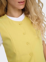 ONLY Yellow High Neck Longline Waistcoat - Image 6 of 6
