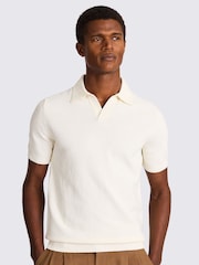 MOSS White BouclÃ© Skipper Polo Shirt - Image 1 of 1