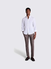 MOSS White Button Down Collar Linen Shirt - Image 2 of 4