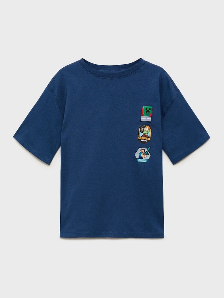 Mango Blue Minecraft Cotton T-Shirt - Image 1 of 3