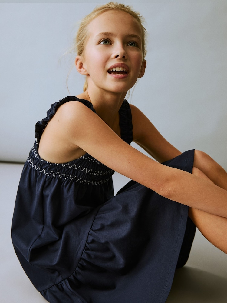 Mango Blue Amelia 100% Cotton Dress - Image 2 of 6