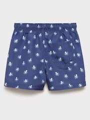 Mango Blue Printed Swim Shorts - Image 2 of 3