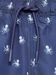 Mango Blue Printed Swim Shorts - Image 3 of 3