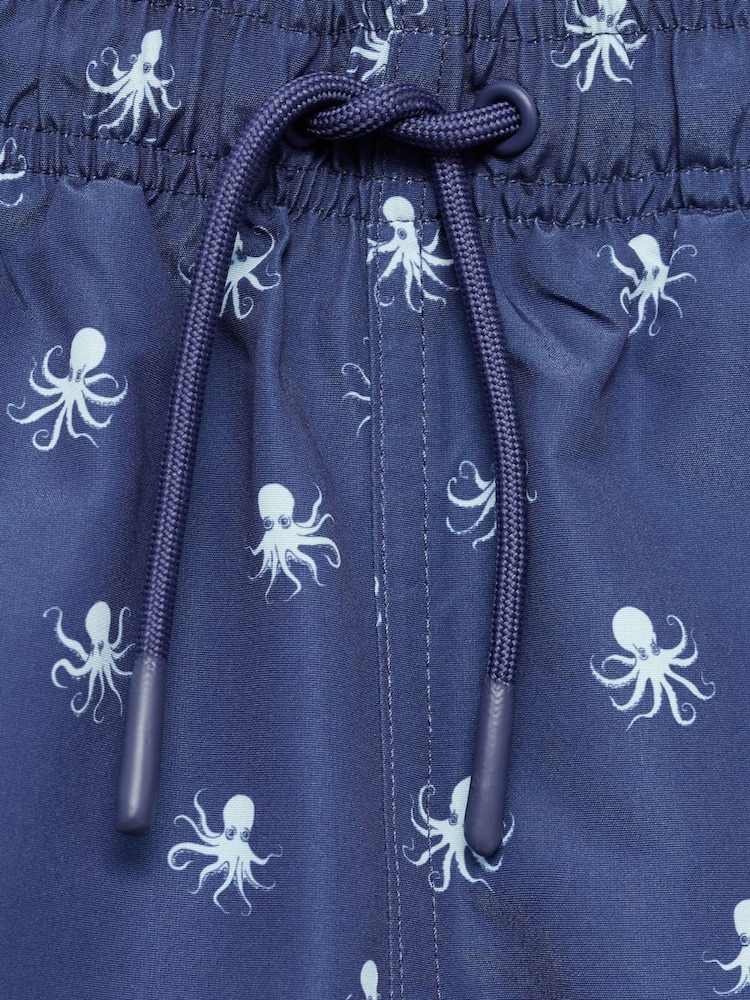 Mango Blue Printed Swim Shorts - Image 3 of 3
